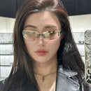 Y2K Rimless Futuristic Sunglasses – Korean Tech-Style Shades