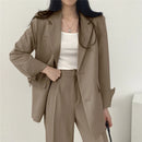 Retro Chic Korean Blazer & Pants Set