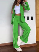 Classic Wide-Leg Blazer Trouser Set