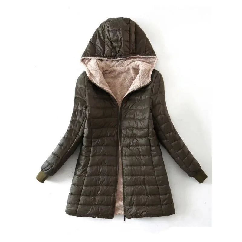 Autumn Splice Zip-Up Hoodie Parka