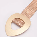 Bohemian Woven Straw Braided Belt – Elastic Waist for Summer Dresses