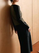 DUSHU Retro Round Neck Long Sleeve Tee