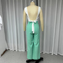 Square Neck Backless Vest & Wide-Leg Set