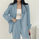 Retro Chic Korean Blazer & Pants Set