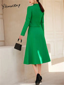 Elegant A-Line Skirt & Blazer Suit Set