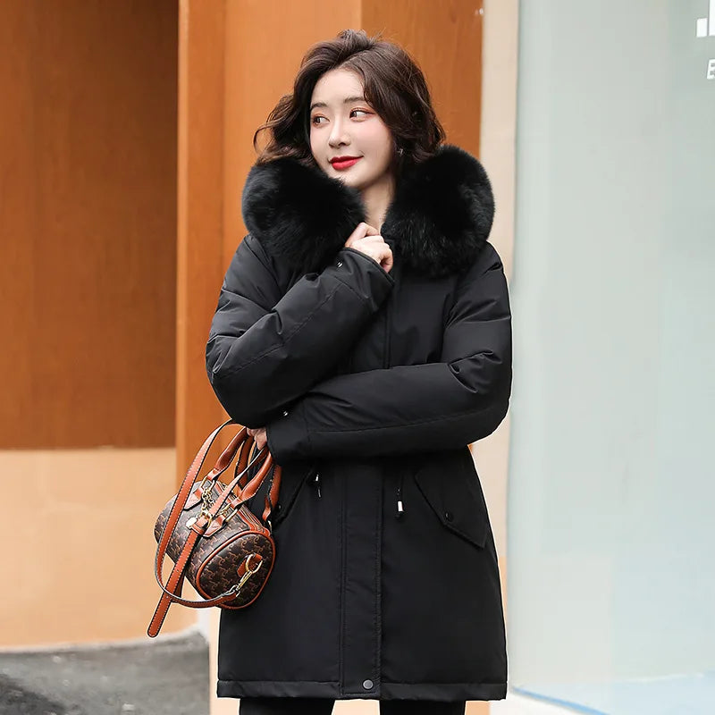 Arctic Luxe Slim Fit Fur Collar Parka