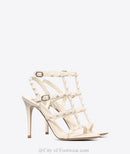 Rockstud Caged Leather Sandals – Colorful High Heel Stilettos