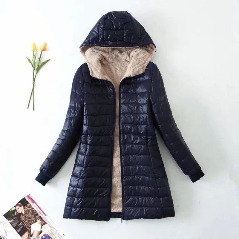 Autumn Splice Zip-Up Hoodie Parka