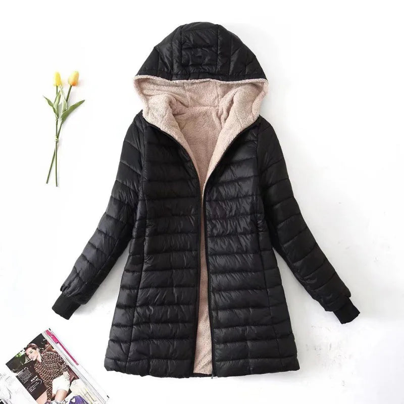 Autumn Splice Zip-Up Hoodie Parka