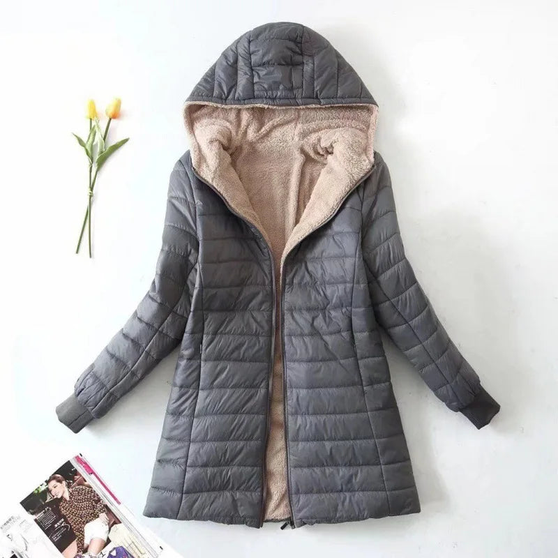 Autumn Splice Zip-Up Hoodie Parka
