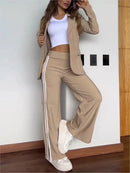Classic Wide-Leg Blazer Trouser Set
