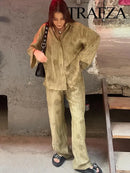 Women’s Summer Tie-Dye Lapel Shirt – Loose Fit Retro Casual Long Sleeve