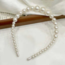 Elegant Simulated Pearl Rose Headband – Retro Handmade Hair Accessory