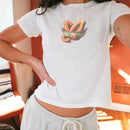 Y2K Cherry Print Baby Tee