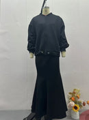 Minimalist Retro Fishtail Skirt Suit