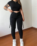 Y2K Vintage Skinny Cargo Jeans