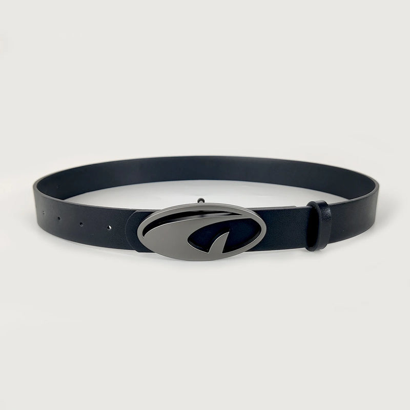 Unisex Y2K Goth Designer Belt – Punk 3.2cm Waistband in Black