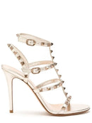 Rockstud Caged Leather Sandals – Colorful High Heel Stilettos