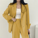 Retro Chic Korean Blazer & Pants Set