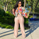 Imitation Silk Printed Lantern Sleeve Blouse – Loose Casual Women’s Top