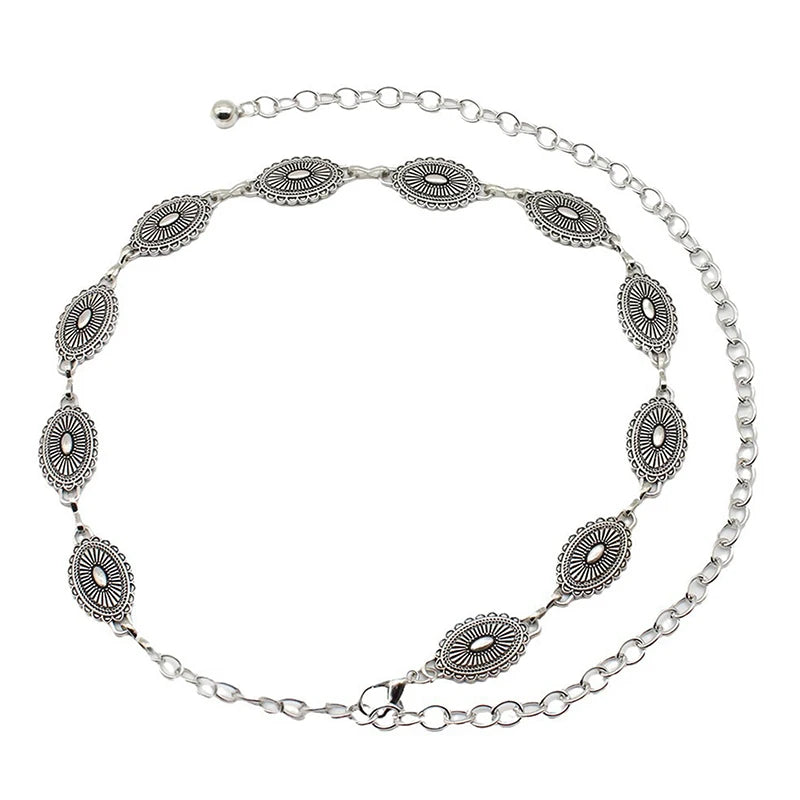 Boho Ethnic Waist Chain Belt – Metal Body Jewelry for Dresses