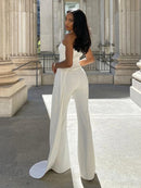 Rose Red Chest-Wrap Top & Pant Set