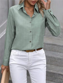 Colorblock Lapel Button-Down Shirt