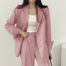 Retro Chic Korean Blazer & Pants Set
