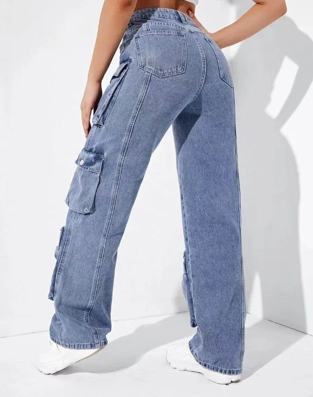 Minimalist Multi-Pocket Loose Work Jeans