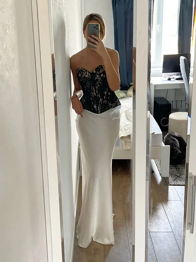 Satin Fishtail Maxi Skirt – Casual Elegance