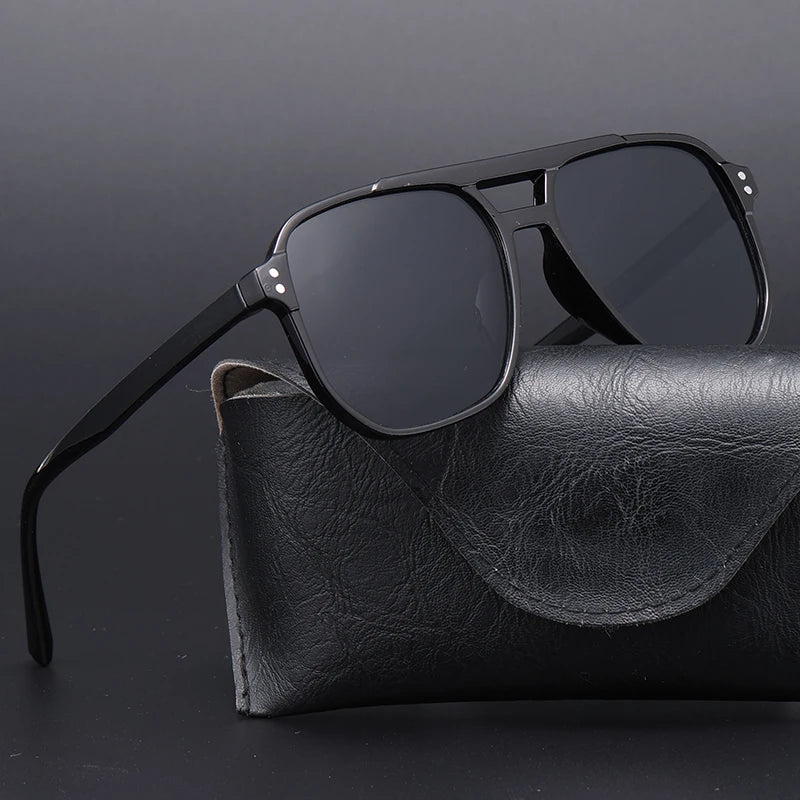 Double Beam UV400 Sunglasses – Unisex Trendy Business Eyewear