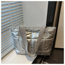 Quilted Rhombus Cotton Tote – Large Capacity Handbag