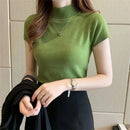 Summer Knit Turtleneck Blouse