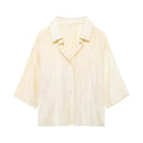 Women’s Summer Tie-Dye Lapel Shirt – Loose Fit Retro Casual Long Sleeve