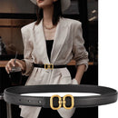 Slim PU Leather Waist Belt – Adjustable Metal Buckle for Dresses & Coats