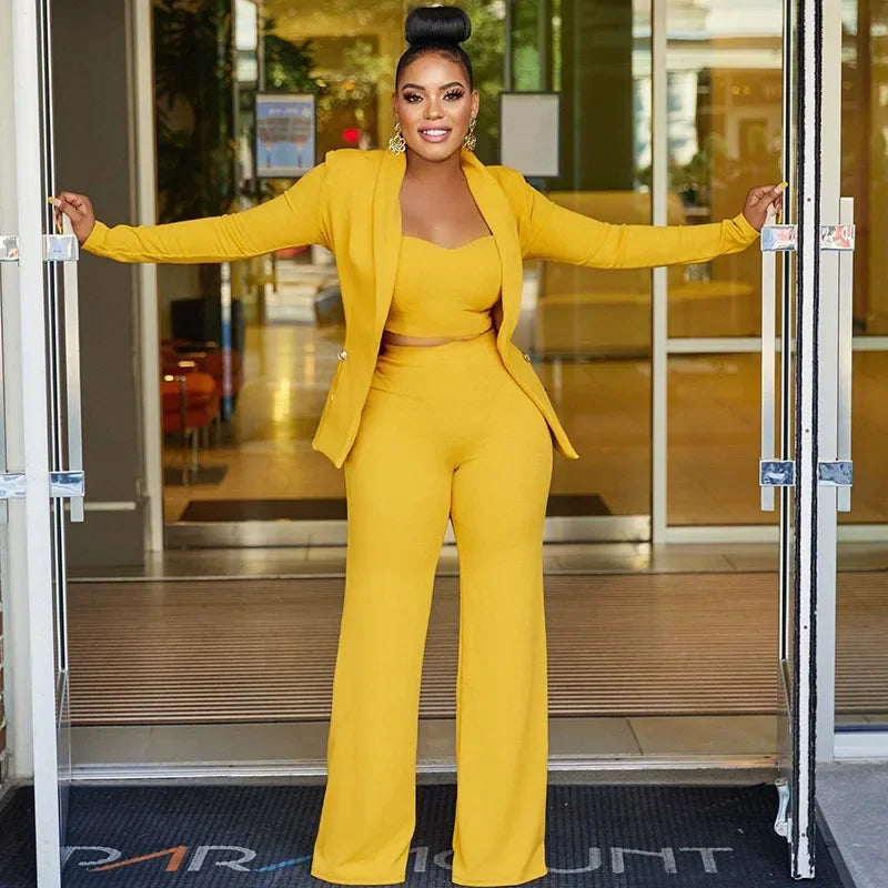 Elegant 3-Piece Blazer & Trouser Set