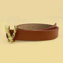 Classic Black Leather Belt – Designer Buckle for Jeans & Casual Wear