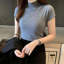 Summer Knit Turtleneck Blouse