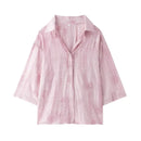 Women’s Summer Tie-Dye Lapel Shirt – Loose Fit Retro Casual Long Sleeve
