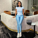 Sporty Crop Top & Silky Leggings Set