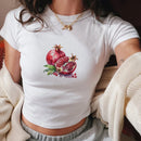 Y2K Cherry Print Baby Tee