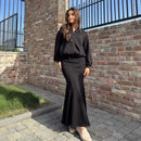 Minimalist Retro Fishtail Skirt Suit