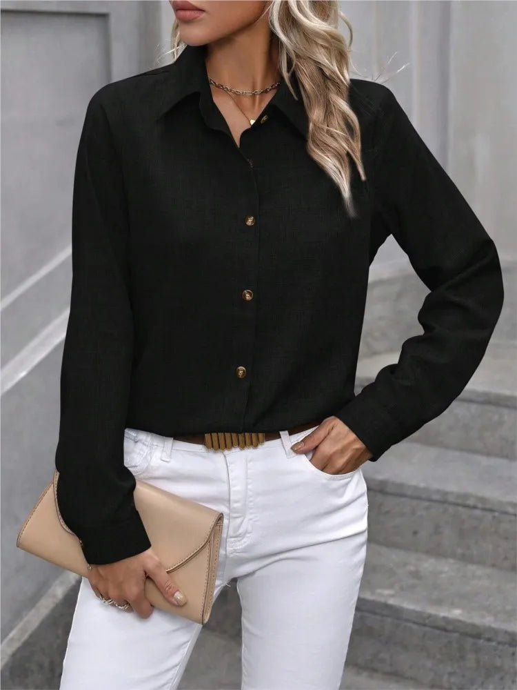 Colorblock Lapel Button-Down Shirt