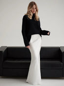 Satin Fishtail Maxi Skirt – Casual Elegance