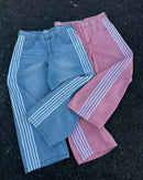 Y2K Striped Baggy Street Jeans