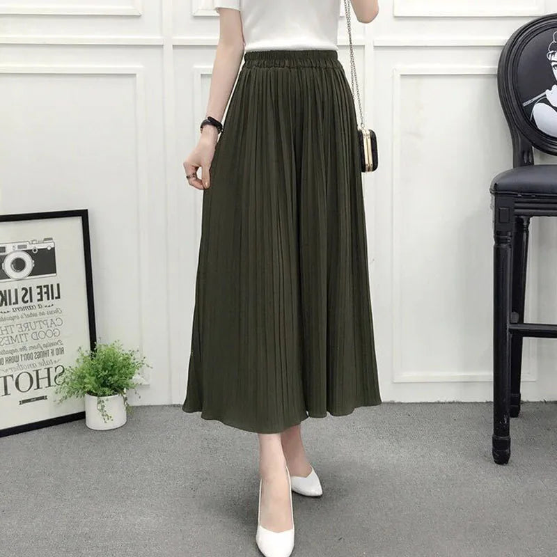 Women Chiffon Wide-Leg Pants | Chiffon Wide Pants | Evoque Wear