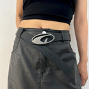 Unisex Y2K Goth Designer Belt – Punk 3.2cm Waistband in Black