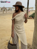 Irregular Cross-Strap Ruffle Tank