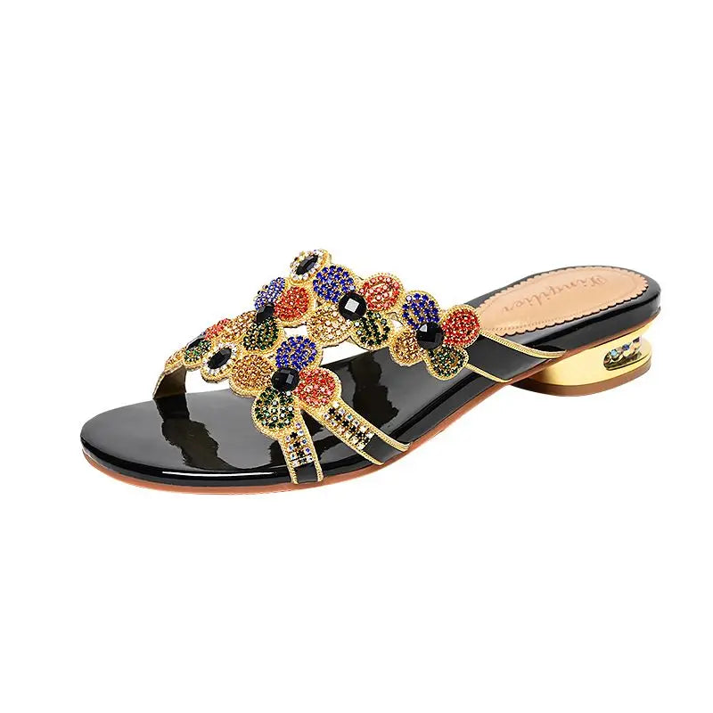 Diamond High Heel Sandals – Sexy Party Beach Slippers