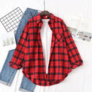 Casual Loose Fit Plaid Flannel Shirt – College Style